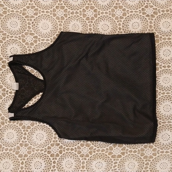Danskin Black and White Mesh Tank Top, Size XL ( 16-18 ) - Picture 4 of 5
